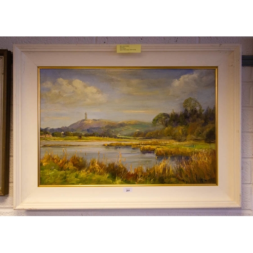 281 - Vittorio CIREFICE. 
LAKE SCENE .
OIL ON CANVAS. 
SIGNED. 48CM X 72CM . SLIGHT DAMAGE.