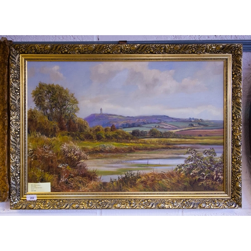 284 - Vittorio CIREFICE. LAKE SCENE .OIL ON CANVAS. 50 X 75CM