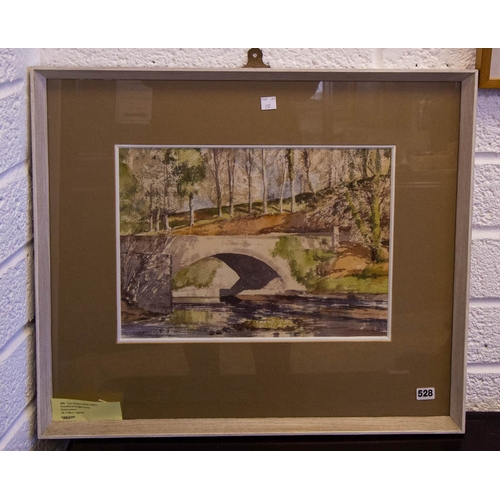 297 - 2 PAINTINGS BY Tom Nisbet (1909-2001). WOODLAND BRIDGE SCENE.WATERCOLOUR .28 C 38CM. SIGNED + TOM NI... 