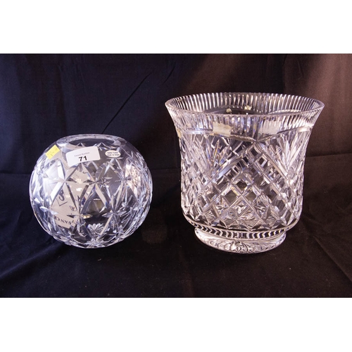 71 - STAFAN CRYSTAL ROSE BOWL + ICE BUCKET