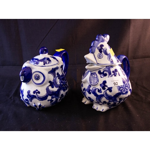 92 - 6 NOVELTY TEA POTS