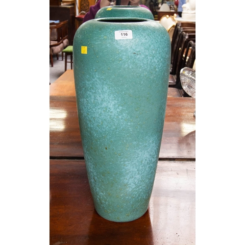 116 - TALL SCHEURICH GREEN VASE 50H CM