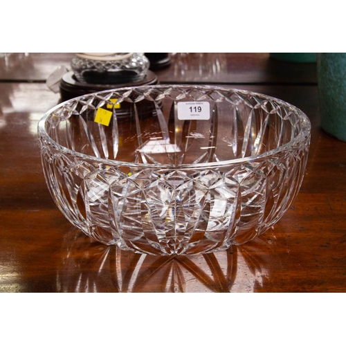 119 - SUPER WATERFORD CRYSTAL CUT GLASS BOWL. 25CM DIAMETER