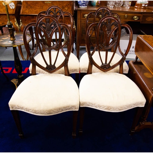 152 - SET OF 4 MAHOGANY HEPPLEWHITE STYLE CHAIRS