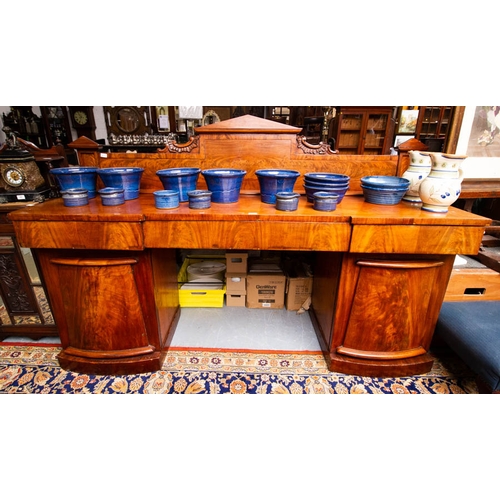 158 - VICTORIAN MAHOGANY SIDEBOARD. 125 LONG X 62D X 140CM HIGH