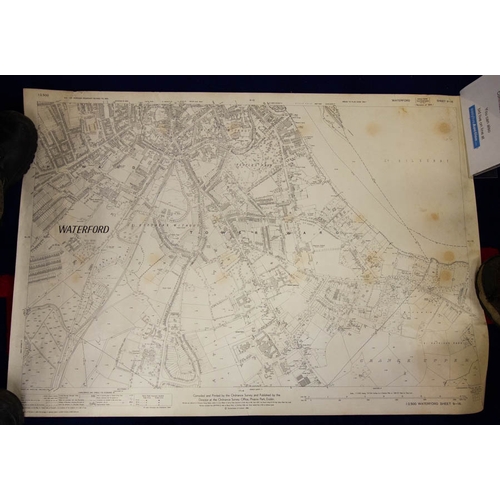 198 - ORDNANCE MAP OF WATERFORD DATED 1966 + PHOTO ALBUM OF POST CARDS + ENGRAVINGS