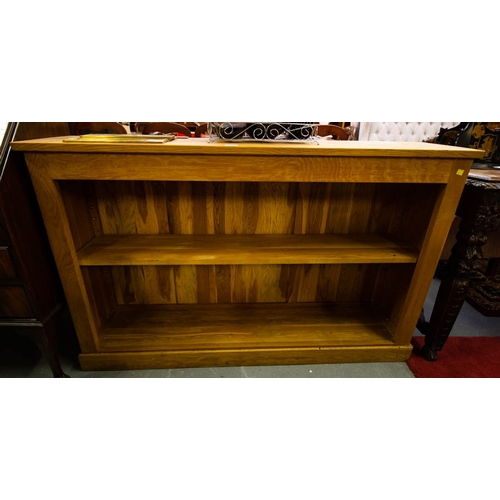 201 - OAK OPEN BOOKCASE 137W X 30D X 87H CM