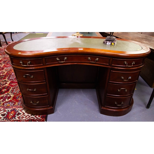 248 - MAHOGANY KIDNEY DESK 143W X 53D X 78H CM