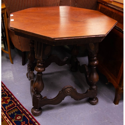 258 - OCTAGONAL OCCASIONAL TABLE . 80CM DIAMETER X 76 CM HIGH