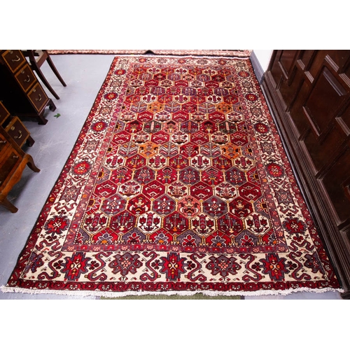 261 - PERSIAN BACHATIR VILLAGE RUG. 374 X 104 CM