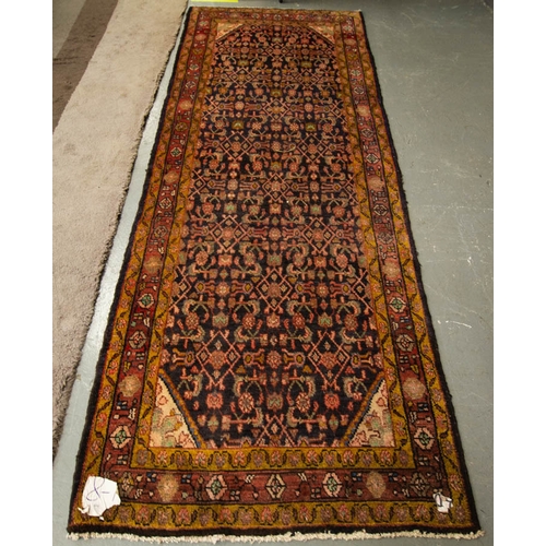 268 - WASHED BLUE GROUND SOUROUK RUNNER 283 X 110CM