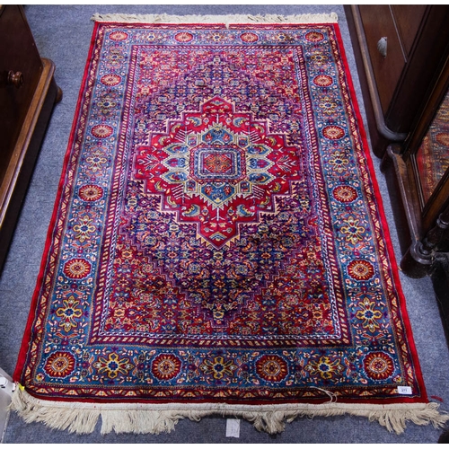 277 - PAIR OF RED GROUND KASHAN HANDMADE SILK RUGS