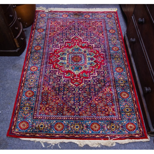 277 - PAIR OF RED GROUND KASHAN HANDMADE SILK RUGS