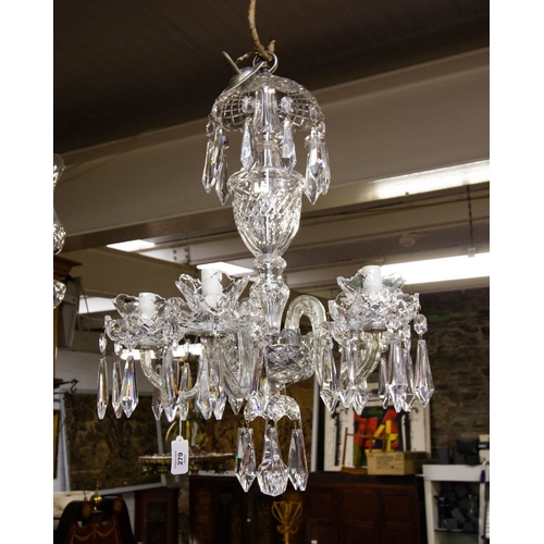 279 - WATERFORD CRYSTAL 5 BRANCH CHANDELIER. 60 CM DROP