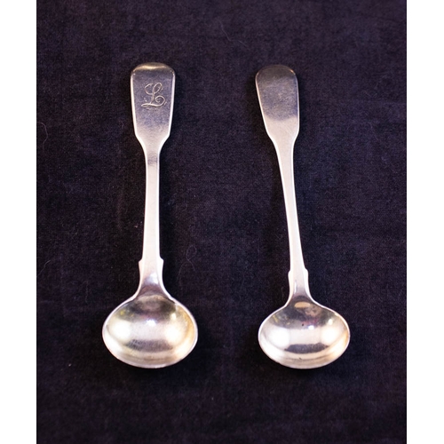 294 - PAIR OF SILVER SALTS WITH SPOONS 144G