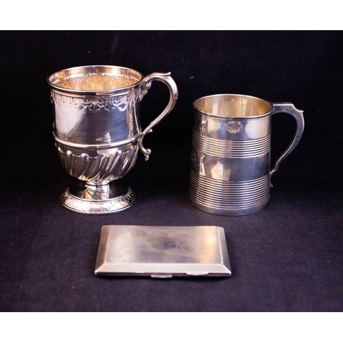 295 - SILVER CHRISTENING MUG ENGRAVED 