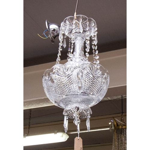 298 - TARA DRYSTAL BOWL CENTRE LIGHT FITTING. 50 CM DROP