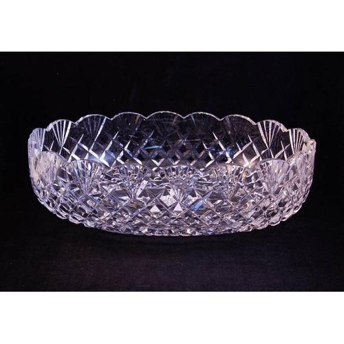 314 - WATERFORD CRYSTAL OVAL SCALLOP BOWL 27 X 19CM