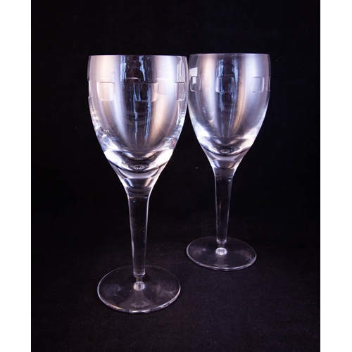 316 - 6 WATERFORD CRYSTAL JOHN ROCHA GEO WINE GLASSES