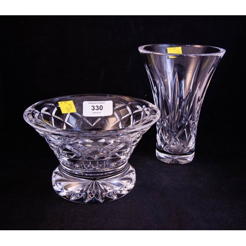 330 - 2 WATERFORD CRYSTAL BOWLS + VASE