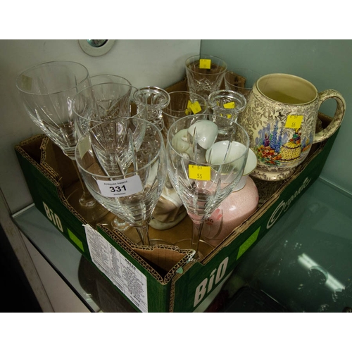 331 - 9 WATERFORD CRYSTAL MISC GLASSES + GLASSES AF ETC