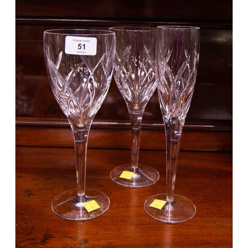 51 - 3 WATERFORD CRYSTAL JOHN ROCHA SIGNATURE GLASSES