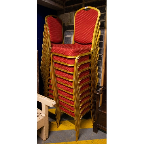 588 - 20 ALUMINIUM FRAMED STACKING CHAIRS