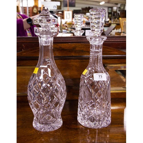 73 - WATERFORD CRYSTAL BOYNE DECANTER + WATERFORD CRYSTAL CLARE DECANTER