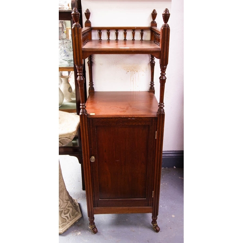 86 - MAHOGANY SINGLE DOOR CABINET 38 X 38 X 115H CM