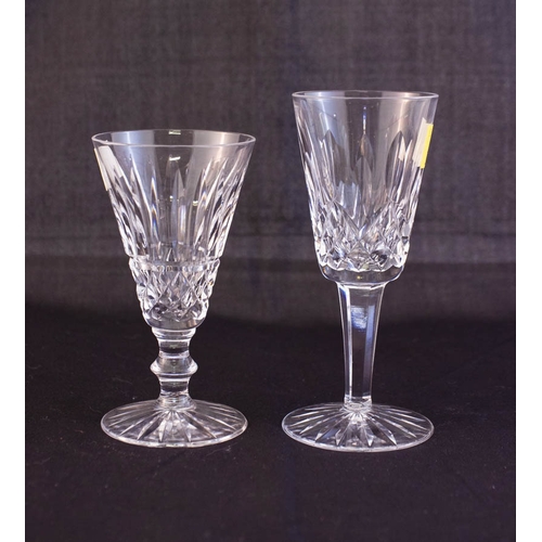 132 - 6 WATERFORD CRYSTAL LISMORE + 5 TRAMORE SHERRY GLASSES