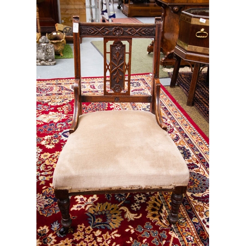 137 - EDWARDIAN MAHOGANY NURSING CHAIR