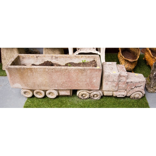 141 - TRUCK + TRAILER GARDEN PLANTER. 110 CM LONG