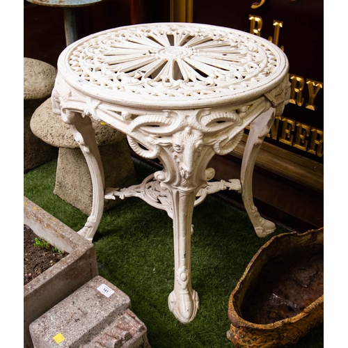 142 - ORNATE CAST IRON GARDEN TABLE 60W X 64H CM