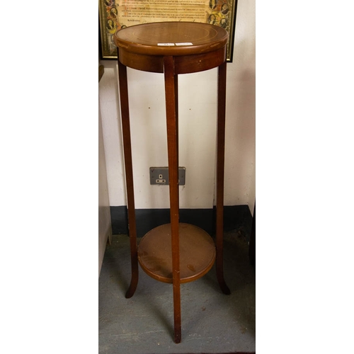 17 - INLAID MAHOGANY TORCHERE. 98CM HIGH