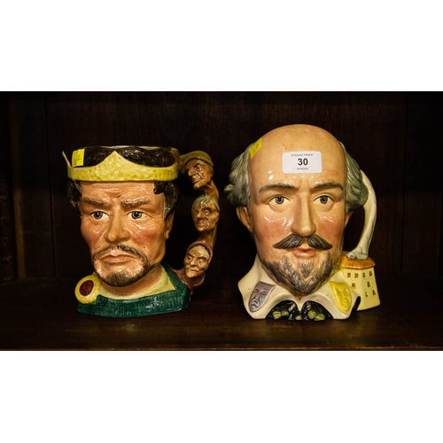 30 - 2 DOULTON TOBY JUGS - WILLIAM SHAKESPEARE + MACBETH