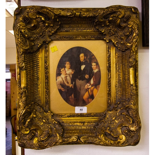 40 - VICTORIAN STYLE PICTURE IN ORNATE GILT FRAME