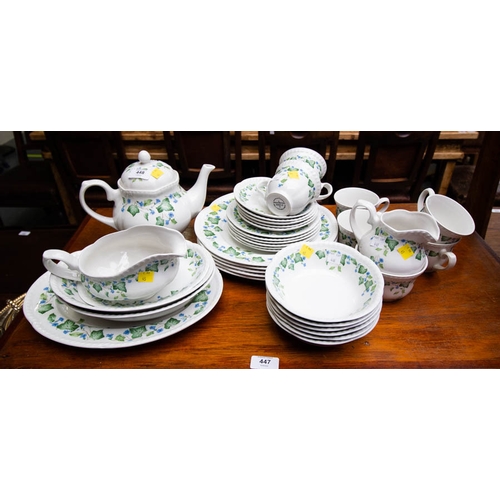 448 - 5 PLACE JOHNSTON VINE PATTERN DINNER SERVICE