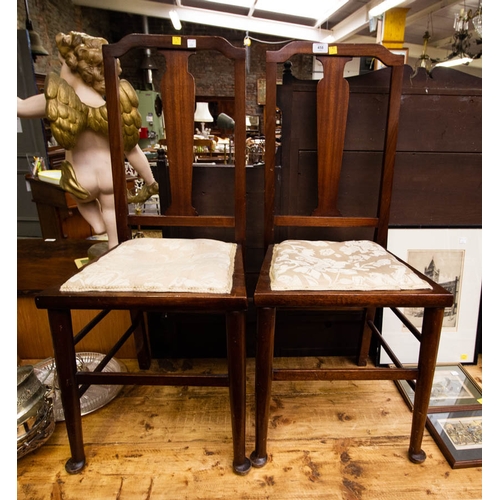 458 - PAIR OF MAHOGANY BEDROOM CHAIRS