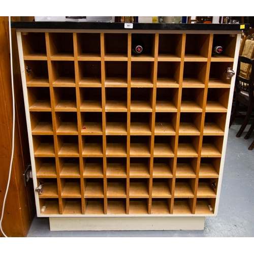 461 - GRANITE TOP 64 PLACE WINE RACK 102W X 48D X 123H CM