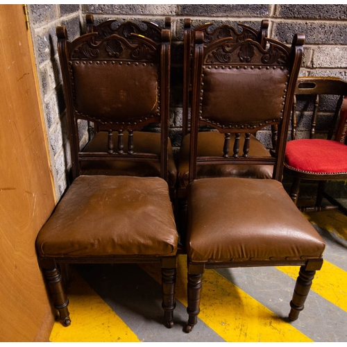 486 - 4 EDWARDIAN DINING CHAIRS AF