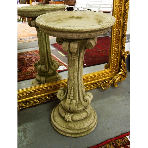 5 - ROUND BASE STONE WARE BIRDBATH 40W X 60H CM