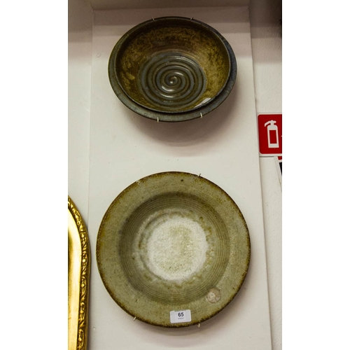 65 - 2 POTTERY DISHES