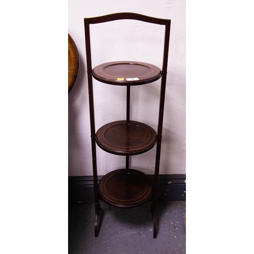 70 - INLAID MAHOGANY FOLDING CAKE STAND