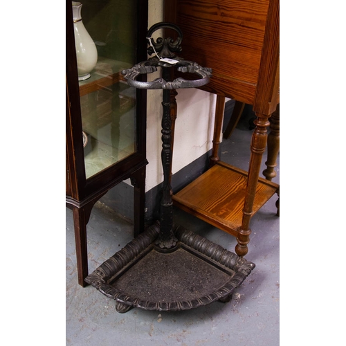 80 - UNUSUAL CORNER CAST IRON STICK STAND. 70 CM HIGH