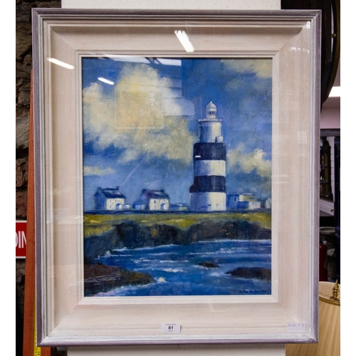 81 - CELIA RICHARDSON OIL ON BOARD HOOK HEAD - 67 X 57CM FRAME