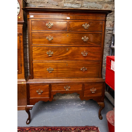 101 - GEORGIAN MAHOGANY CHEST OF DRAWERS. 120 X 58CM X 160 CM HIGH