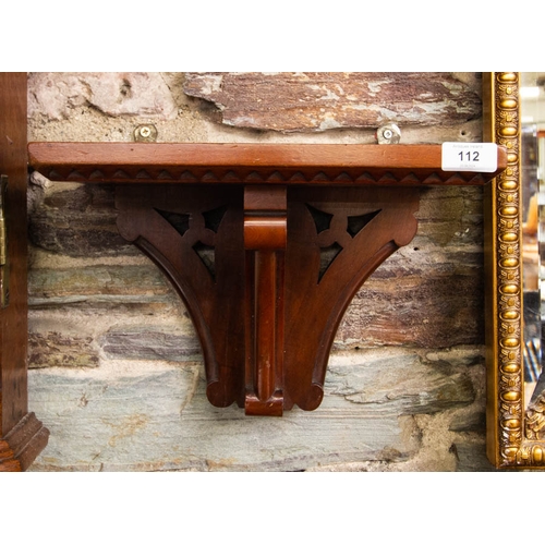 112 - MAHOGANY CLOCK BRACKET