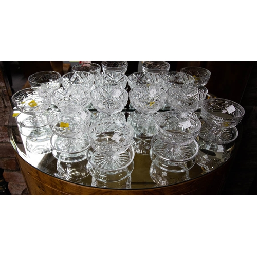 117 - 15 ASSORTED CUT GLASS DESSERT BOWLS