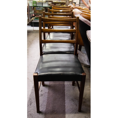 125 - 6 MAHOGANY RAIL BACK DINING CHAIRS