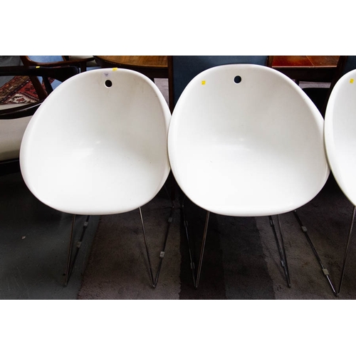 141 - SET OF 4 PEDRALI GLISS TUB CHAIRS ON CHROME BASE FULLY LABELLED